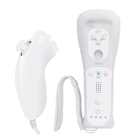 Manette Motion Plus et Nunchuck 2 en 1 pour Nintendo Wii et Wii U avec étui en silicone
