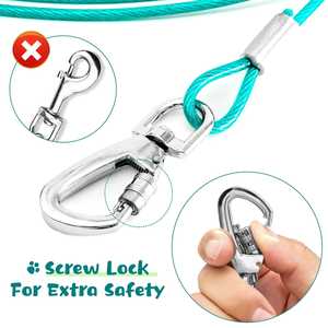 Penjualan terlaris kabel ikat anjing 30 kaki/50 kaki dengan penyangga musim semi untuk anjing hingga 250lbs - Product Image 2