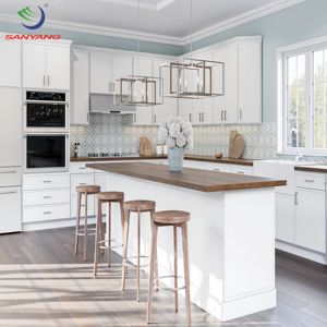 Meuble de cuisine <span class=keywords><strong>gris</strong></span> peint de style Shaker américain en bois, prix usine Thaïlande - Product Image 1