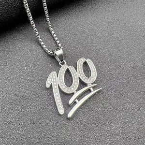 ยูนิค ฮิปฮอป 100 จี้สร้อยคอสแตนเลสสตีลประดับเพชรแบบ Pave Setting เครื่องประดับสำหรับงานปาร์ตี้สำหรับทุกเพศ - Product Image 3