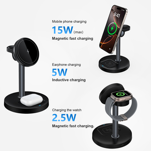 Cargador Inalámbrico Magnético 3 en 1 de 15W con Puerto Tipo C para iPhone, Auriculares y Reloj Inteligente, Soporte de Escritorio para Hogar y Oficina - Product Image 6