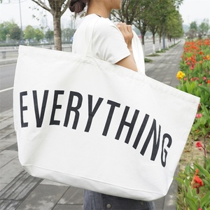 Fashion Women's Grocery <b>Bags</b> Extra <b>Large</b> Natural <b>Canvas</b> Shopping Tote <b>Bag</b> With Custom Printed Logo And Cotton Handle - Product Image 2