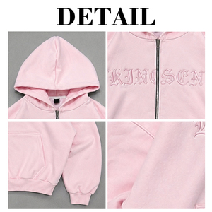 ผู้ผลิตเสื้อฮู้ดดี้ทรงบ็อกซี่แบบครอป ผ้าฝ้าย 100% แบบสั่งทำพิเศษ เสื้อฮู้ดดี้ปักลายขนาดใหญ่พิเศษ 420 GSM เสื้อฮู้ดดี้ผ้าเฟรนช์เทอร์รี่หนานุ่มแบบซิป - Product Image 6