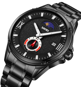 Montres Skmei 9326, logo personnalisé, montre pour homme, bijoux de luxe, montre pour homme, phase lunaire, bracelet en acier, montre-bracelet pour homme - Product Image 4