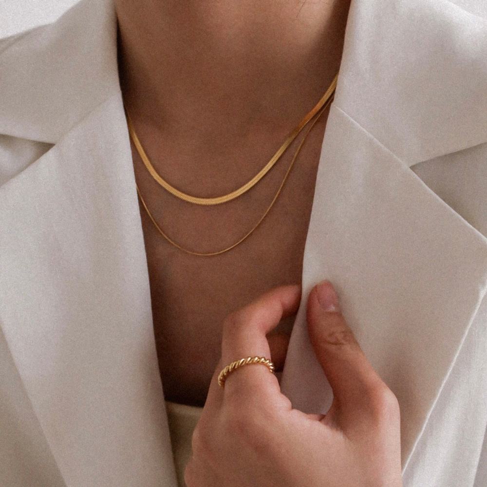 Collane Collana Snake Piatta In Oro 18 Carati Lunghezza: 45 5 Cm Filo O Misura: 30 Finitura: Lucida 5,3g - Foto 6