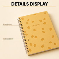 Carnet à spirales personnalisé avec motif citron, couverture rigide, format A5, journal personnalisé gaufré, agenda pour le bureau, la papeterie scolaire