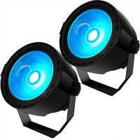 PKnight 30W COB LED Par Projecteur de Scène RGB 3-en-1 avec Télécommande/Contrôle DMX IP65, Montage au Sol en Alliage d'Aluminium, Lot de 2, Dimmable pour DJ