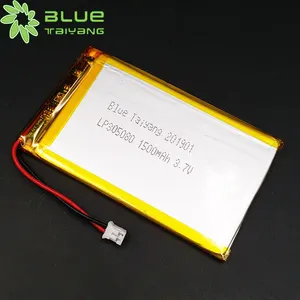 Blue Taiyang LP305080 3.7v 1500 mah 5.55 wh battery 1500mah li ion rechargeable lipo battery