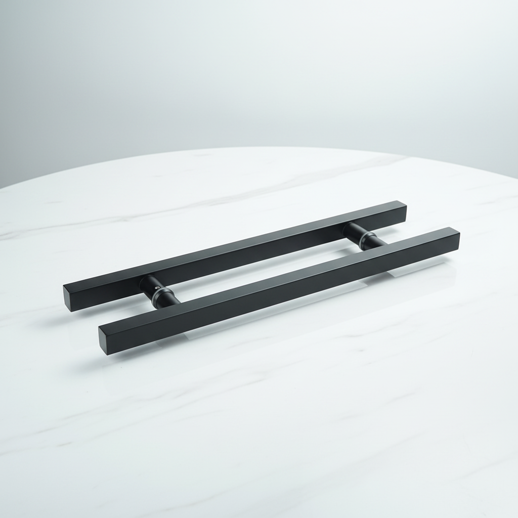 Modern Design Satin Stainless Steel Durable Black Ambidextrous Touch Control Glass Door Handle 4-Year Warranty Easy Installation