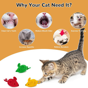 Crochet <b>Cat</b> Mouse <b>Toy</b> Colorful Non-toxic yarn Teeth cleaning Handmade Knitted mouse <b>cat</b> <b>toy</b> - Product Image 2