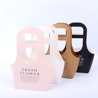 Boîte à fleurs pliable en papier kraft de style coréen, panier d'emballage pour fleurs imperméable, sac à main élégant et pratique