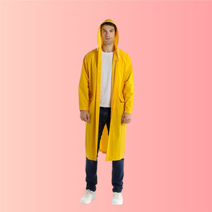 PVC amarelo Full Body longo Trench Coat estilo <span class=keywords><strong>Raincoat</strong></span> para adultos impermeável reutilizável para exterior - Product Image 6