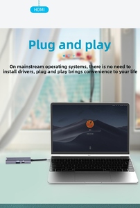 Adaptador Divisor Hub Tipo C <span class=keywords><strong>3</strong></span> en 1 con Alimentación USB C PD, USB2.0*2, HDMI 4K60Hz, Conector de <span class=keywords><strong>3</strong></span>.5mm para Base de Tablet - Product Image 4