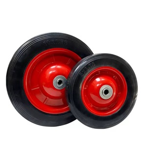 Rueda de Goma Sólida de <span class=keywords><strong>10</strong></span> <span class=keywords><strong>Pulgadas</strong></span> a Prueba de Pinchazos con Rodamiento de Bolas, Color Rojo, Tipo Plano, Dureza Suave - Product Image 6