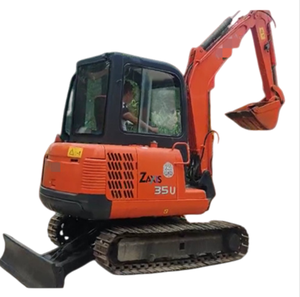 Mini-excavatrice sur chenilles Hitachi ZX35 d'occasion, 3,5 tonnes, moteur hydraulique Yanmar, pompe à roulement, rotation zéro, origine Japon - Product Image 1