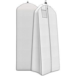 Sacs à vêtements de haute qualité pour robes de mariée, housse de rangement personnalisée pour vêtements de mariée, sac à fermeture éclair anti-poussière blanc - Product Image 1