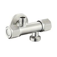 Mini-raccord d'eau bidirectionnel en acier inoxydable 304 chromé de 1/2 pouce pour salle de bain, toilettes, douche – Design moderne et écologique, facile à installer