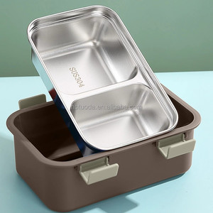 Xách tay nhà văn phòng Bento Box 304 thép không gỉ cách nhiệt ăn trưa container với Leak-proof khoang - Product Image 4