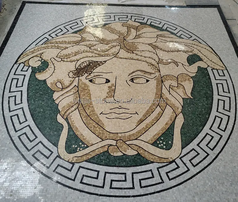 Medaglioni per pavimenti in mosaico di marmo personalizzati medaglioni per pavimenti in marmo quadrati piastrelle per decorazioni artistiche