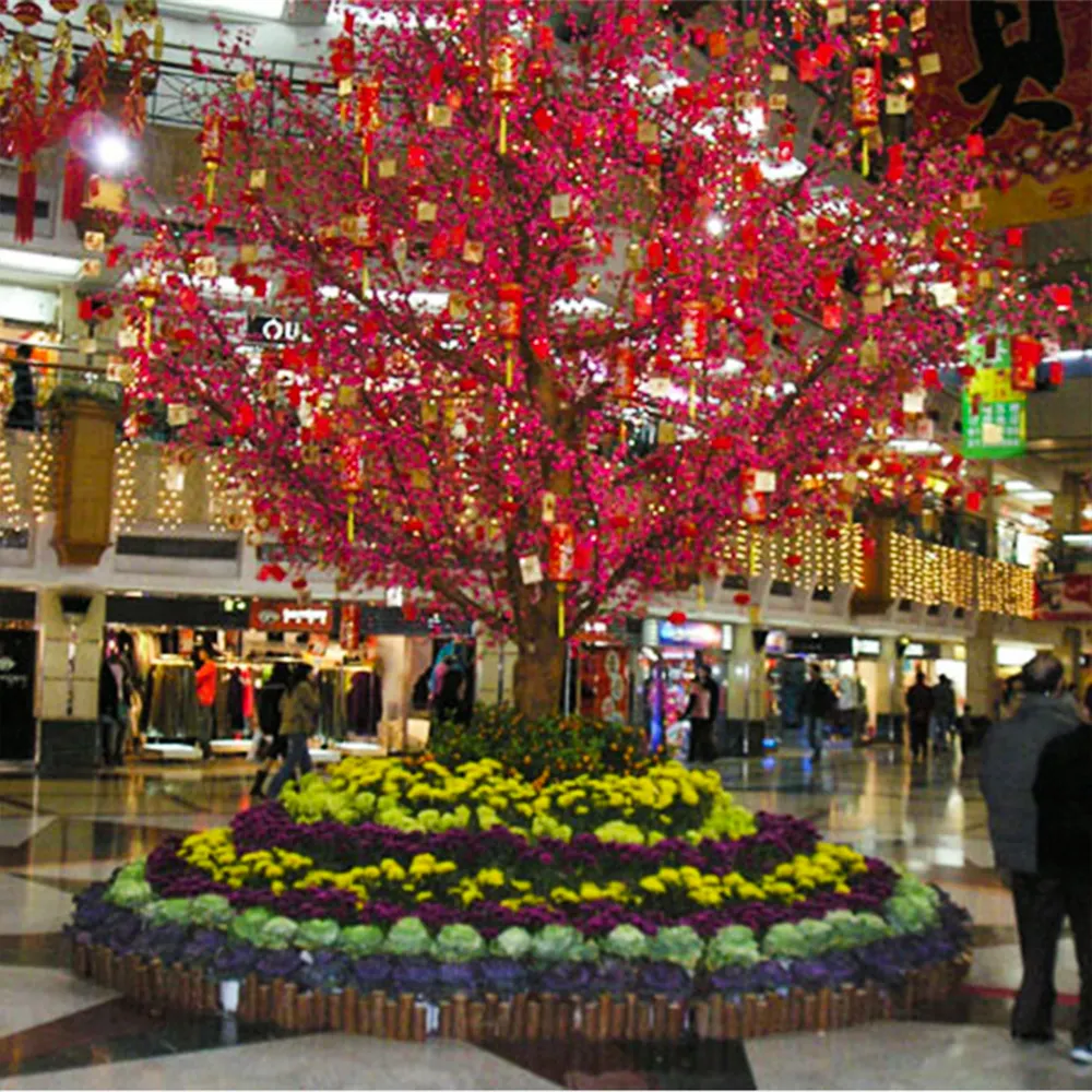 Haihong imitación de plantas de proveedores ecológico rosa y blanco interior Artificial árbol de flor de cerezo para la decoración de la boda