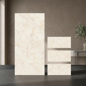 Lucca Crema Onyx Polished Glazed Porcelain Tiles 600x1200mm Marble Look Luxury Wall Floor Tile - Product Image 1