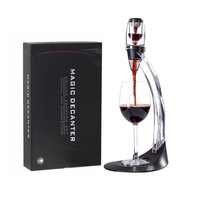Ensemble décanteur à vin en plastique Magic Quick avec verseur et aérateur rapide, coffret cadeau, design vintage de luxe léger