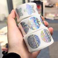 Haute qualité 25mm rond holographique Laser à gratter autocollants étiquettes auto-adhésives rouleau pour billets jeux promotionnels