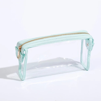 Pochette de voyage transparente en PVC avec logo personnalisé, pochette à maquillage, trousse de toilette
