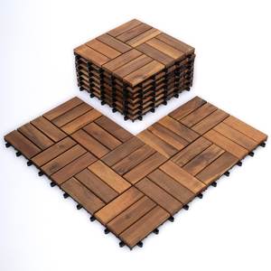 Interlocking Square Wood <b>Plastic</b> Composite Decking <b>Tiles</b> with Grooved Edge for Outdoor Use Waterproof Modern Design - Product Image 2