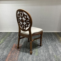 Chaise de salle à manger Louis de style mid-century détachable de haute qualité, avec dossier motif tournesol et coussin d'assise rembourré, pour événements et banquets