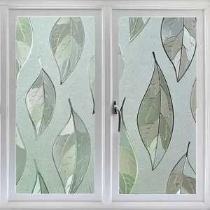 Privacy Leaves Pattern Glass Stickers Removable Static Cling Decorative Window Film