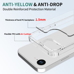 Offre Spéciale 2025 <span class=keywords><strong>Anti</strong></span> jaune résistant aux chutes Transparent clair couverture arrière <span class=keywords><strong>coque</strong></span> de téléphone pour <span class=keywords><strong>iPhone</strong></span> 16E étui de téléphone <span class=keywords><strong>anti</strong></span>-rayures - Product Image 5