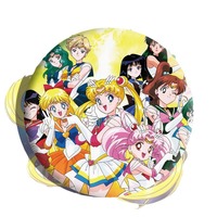 Broches Redondos de Sailor Moon Tsukino Usagi, Diseño de Conejito, Impresión en Serigrafía, Venta al Por Mayor