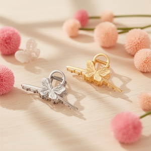 Fermaglio per capelli a forma di farfalla Z Hair Claw 11 cm in metallo, accessorio moda per donna - Product Image 3