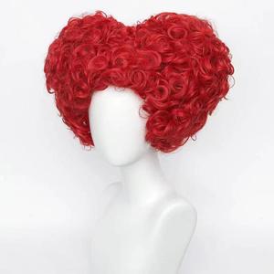 Peluca Sintética de Fibra Resistente al Calor Queen Hearts para Modificación de Rostro, Estilo Alice en el País de las Maravillas, COS Anime, Tocado Completo para Halloween - Product Image 5