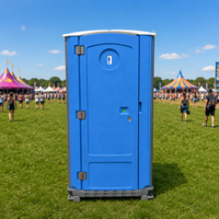 Unité de toilettes mobiles, cabine de toilettes portable avec évier et éclairage pour chantier de construction et événements