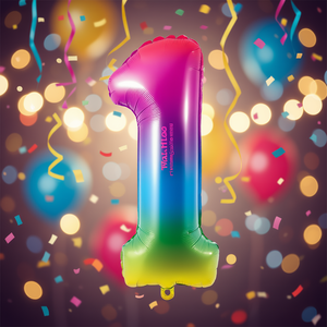 Party Love Number 1 <b>Balloon</b> 100cm Multicolor Foil Birthday Party <b>Decor</b> Kids - Product Image 2
