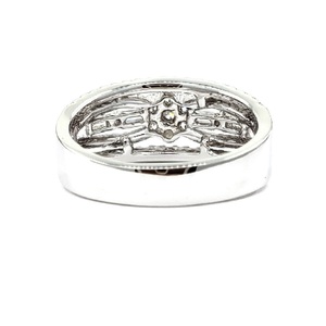 Bagues en or blanc 18 carats de haute qualité, personnalisées, avec grappe de diamants véritables, style classique, pour mariages et soirées, vente en gros directe d'usine chinoise - Product Image 3