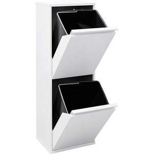 حاوية نفايات للمطبخ من الفولاذ الأساسي 36 لتر وحدة إعادة تدوير منفصلة 2 دلاء تخزين داخلية فصل نفايات للمطبخ والمنزل - Product Image 3