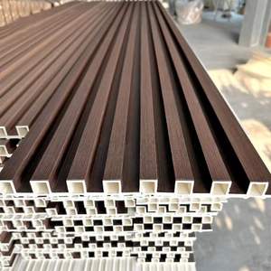 Gran tablero de pared, Panel de pared de fondo de <span class=keywords><strong>TV</strong></span>, rejilla de fibra de madera de bambú, Panel de pared decorativo de techo moderno WPC para sala de estar - Product Image 2