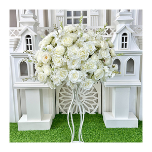 Hot Sale Large <strong>White</strong> <strong>Hanging</strong> Rose Artificial Flower Table Centerpiece for Wedding Reception &amp; Event Decor Custom Available - Product Image 5