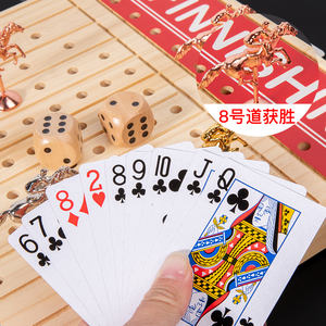 <span class=keywords><strong>Gioco</strong></span> da Tavolo <span class=keywords><strong>di</strong></span> Corse <span class=keywords><strong>di</strong></span> Cavalli in Legno Massiccio Pieghevole, Edizione Lusso <span class=keywords><strong>per</strong></span> <span class=keywords><strong>Adulti</strong></span> con Cavalli in Metallo - Product Image 4