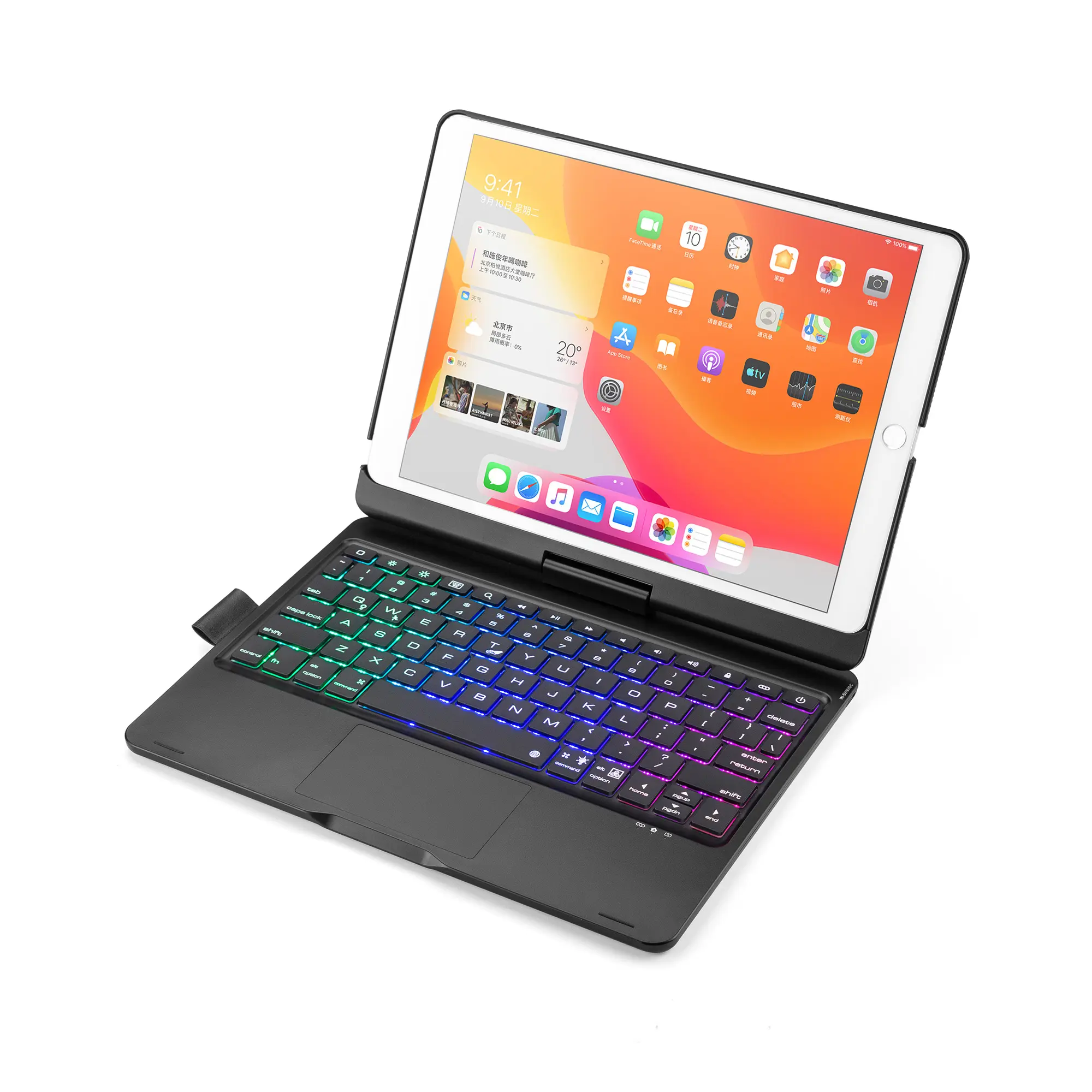 Yeni tasarım 10.9 inç mini akıllı bluetooth klavye koruyucu kılıf klavye ve ipad klavye için mous kablosuz