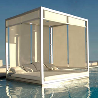 Lit de jardin en aluminium blanc pour hôtel
