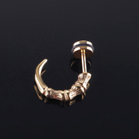 Pendientes de cola de garra de águila para hombre, joyería de acero inoxidable con cierre de tuerca, estilo Hip hop, Rock, Punk
