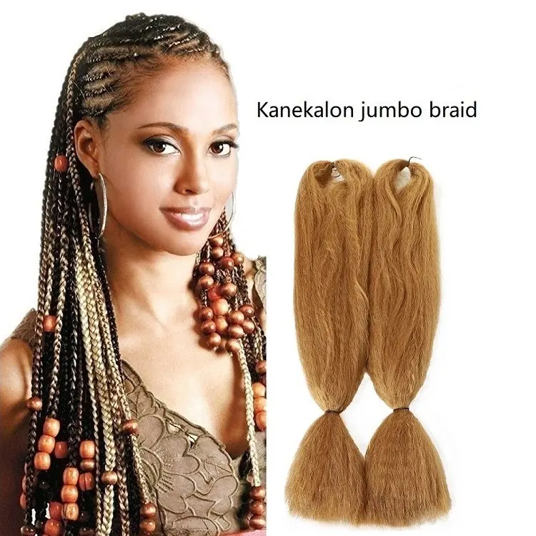 Extensão de cabelo sintético kanekalon jumbo, conjunto de água quente e macia para cabelo sintético com trança e cura