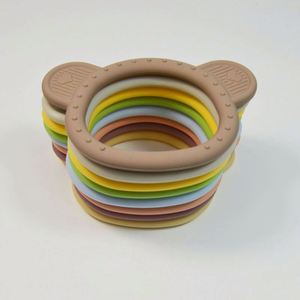 Anneau de dentition en silicone pour bébé en forme d'ours, de qualité alimentaire, anneau de dentition bio pour apaiser les bébés et soulager les gencives douloureuses - Product Image 3