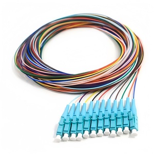 1M 1,5 M Multimodo OM3 50/125 0,9mm LSZH 12 Color LC UPC Conectores Pigtails con Aqua Boot - Product Image 1