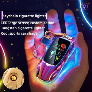 Nouveau écran couleur personnalisé coupe-vent apparence <span class=keywords><strong>de</strong></span> <span class=keywords><strong>voiture</strong></span> <span class=keywords><strong>de</strong></span> sport porte-clés briquet gros <span class=keywords><strong>fil</strong></span> <span class=keywords><strong>de</strong></span> tungstène allumage USB briquet 2023 - Product Image 4