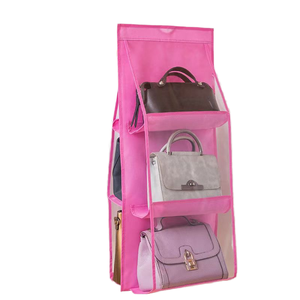 <b>Large</b> Capacity 6-Grid Hanging Closet Organizer Non-Woven Fabric PVC Waterproof Dustproof Bag Storage Functional Foldable Design - Product Image 1
